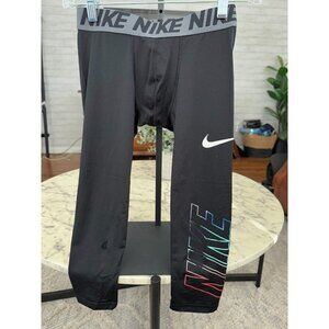 Nike Dri-Fit Black Compression Base Layer Crop Leggings Boys Size Medium